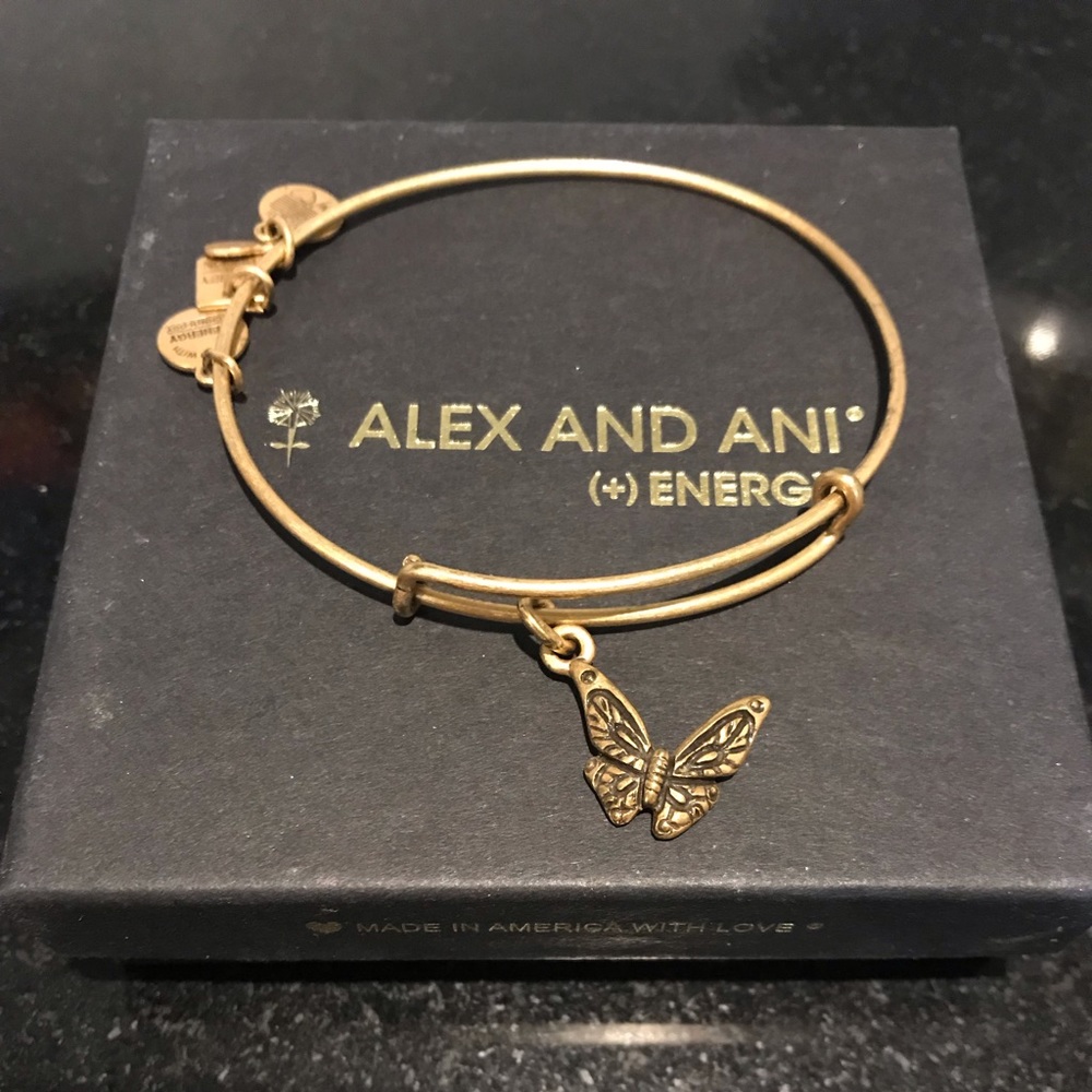 Alex and ani butterfly charm bracelet